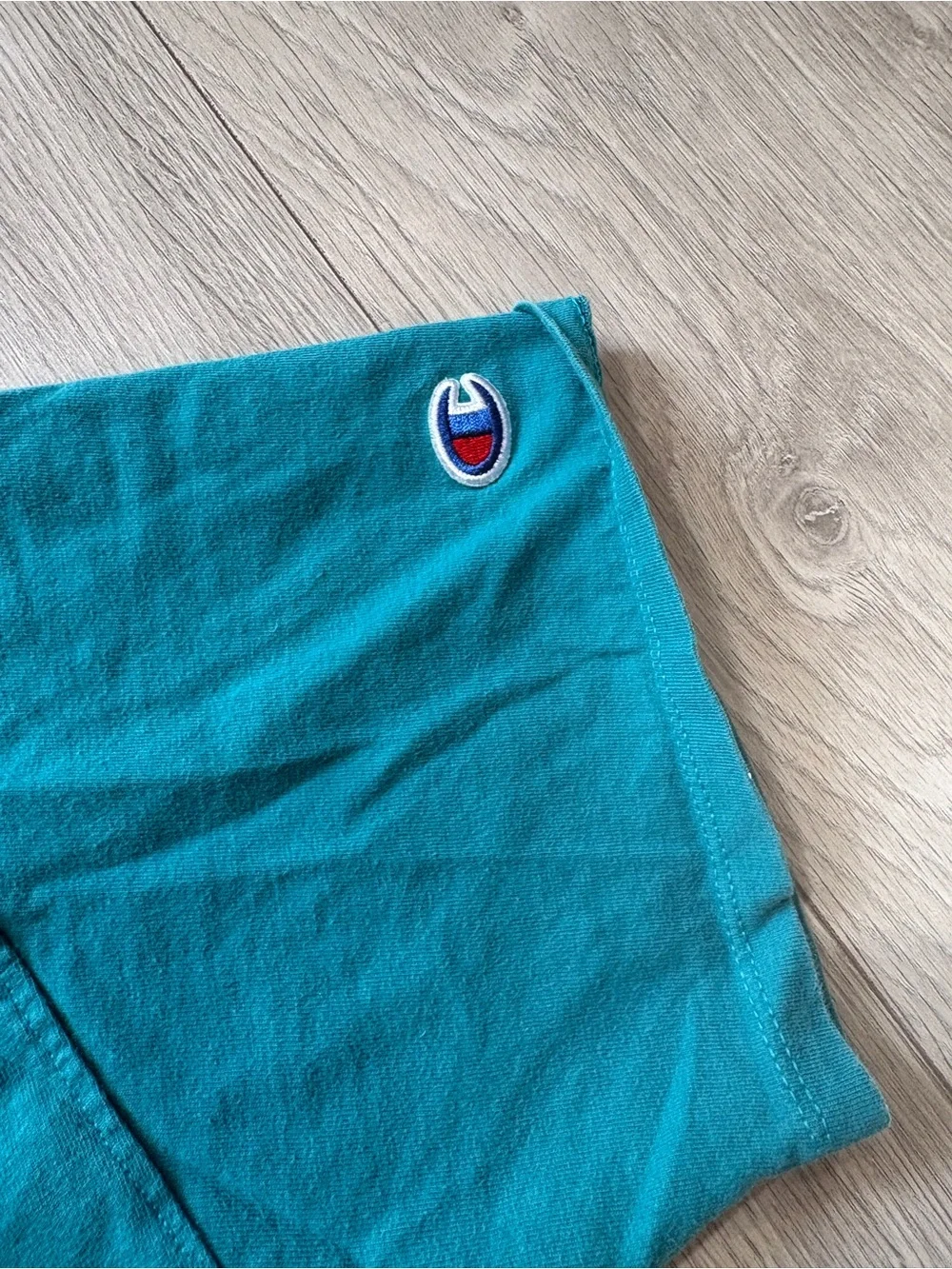 Champion Teal Script Logo T-Shirt - Picture 3 of 5